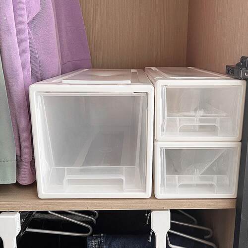 收纳箱抽屉式塑料储物箱家用衣服整理箱透明加厚衣柜衣物收纳盒子