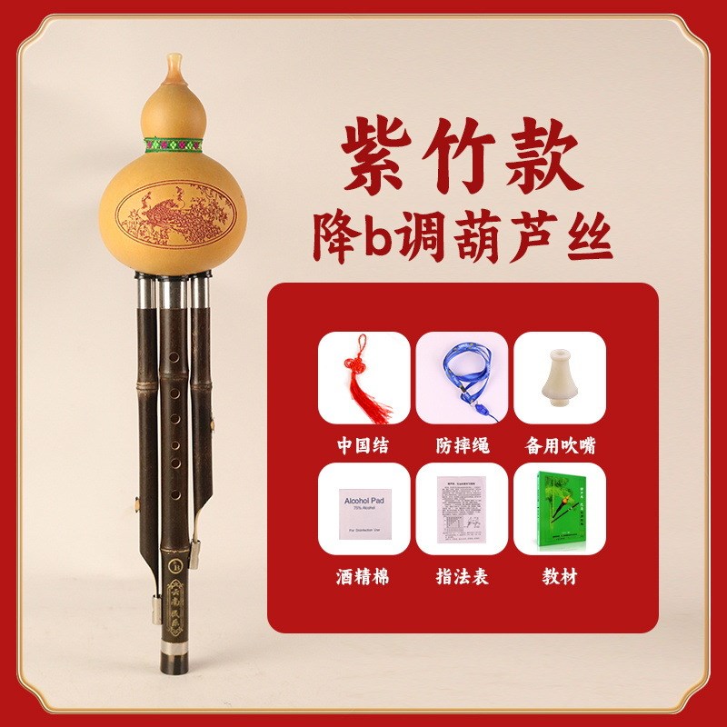楠竹葫芦丝紫竹C调降B调初学者儿童专业演奏型成人小学生乐器