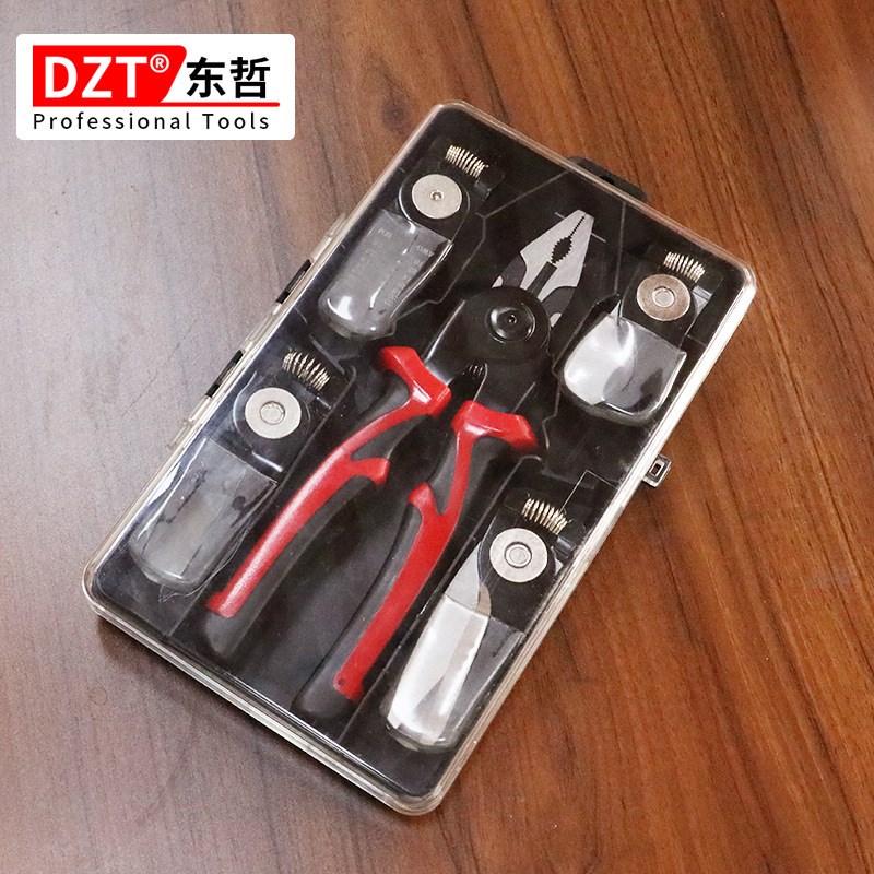 多功能老虎钳五合一换头式钢丝钳电工剪线钳剥线钳五金工具套装