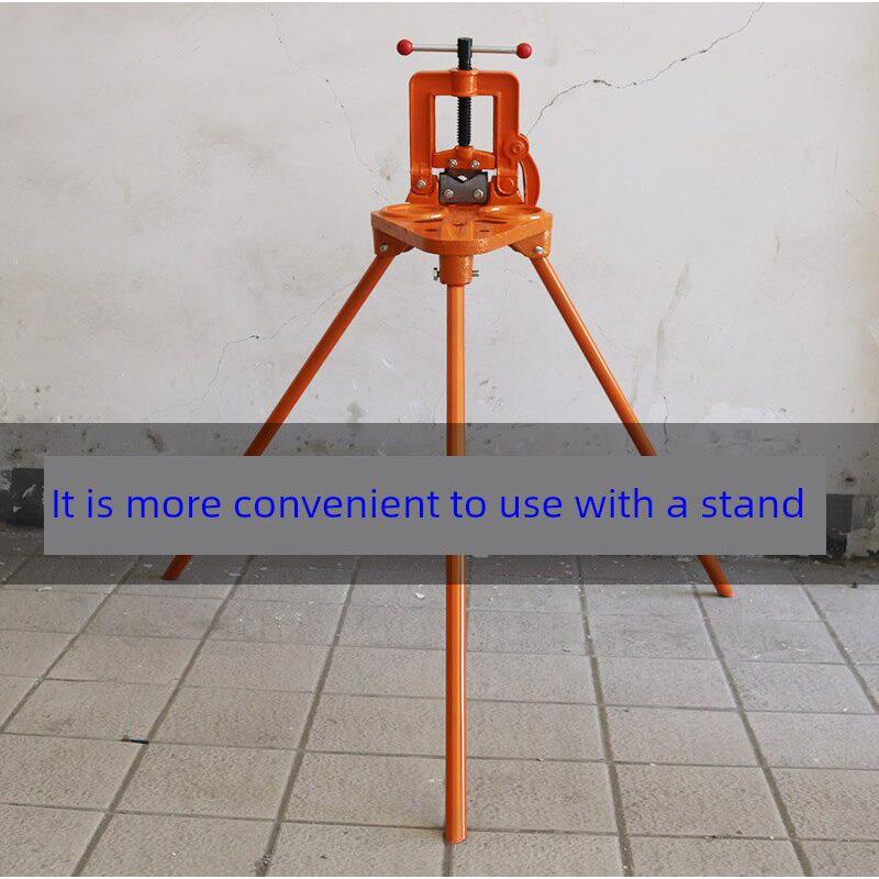 重型管子台虎钳三脚带架压力钳龙门钳夹管工具龙门架2号3号4#5#