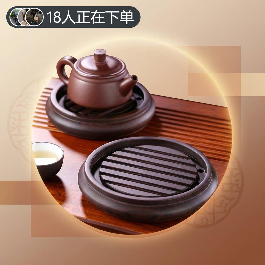黑檀实木壶承紫砂茶壶垫养壶垫茶托茶座茶具配件功夫茶具托盘简约