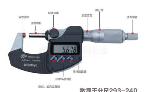 三丰进口数显公法线千分尺 323-250数显盘形千分尺0-25mm图片