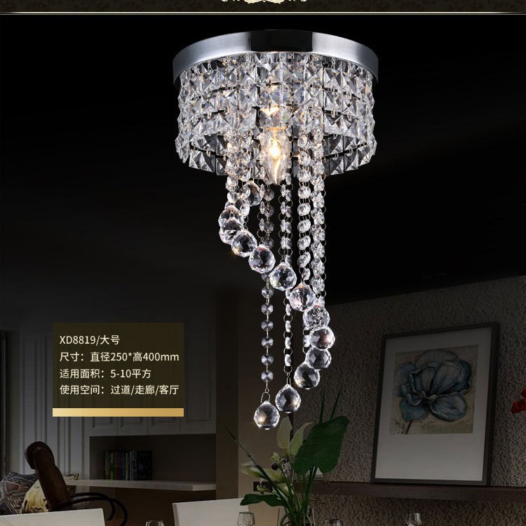 LED水晶吸顶灯客厅灯饰水晶卧室过道走廊玄关灯玄关发批发灯具