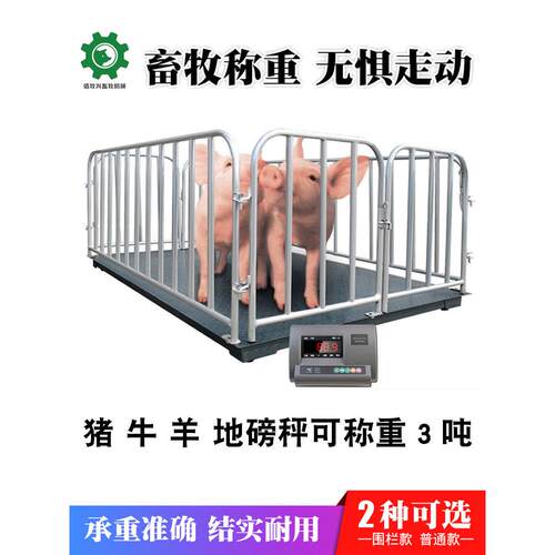 上海耀华地磅1-3吨养殖场称猪牛羊秤加厚高精度小地磅畜牧地磅秤