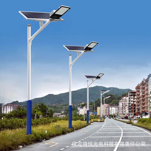太阳能路灯户外灯路灯杆全套led新农村高杆灯6米市政海螺臂路灯杆