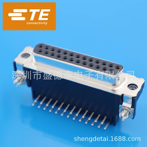 TE/AMP泰科 线对板 D-SUB连接器 5747838-4 母座 DB25针 通孔安装