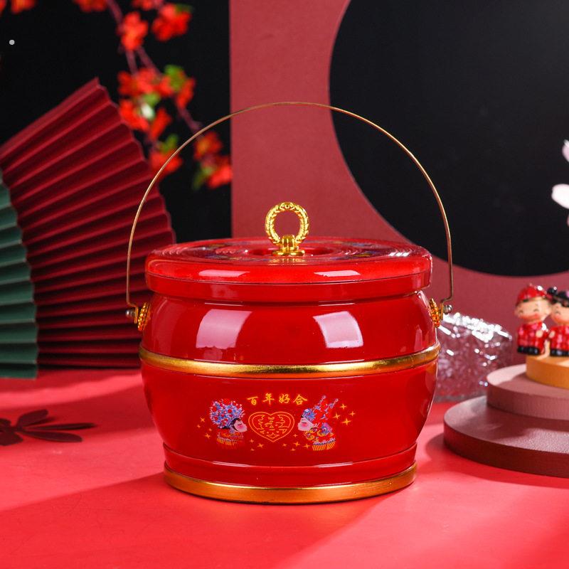 新娘陪嫁子孙桶红水桶早生贵子红桶子孙宝桶结婚用品婚嫁婚礼