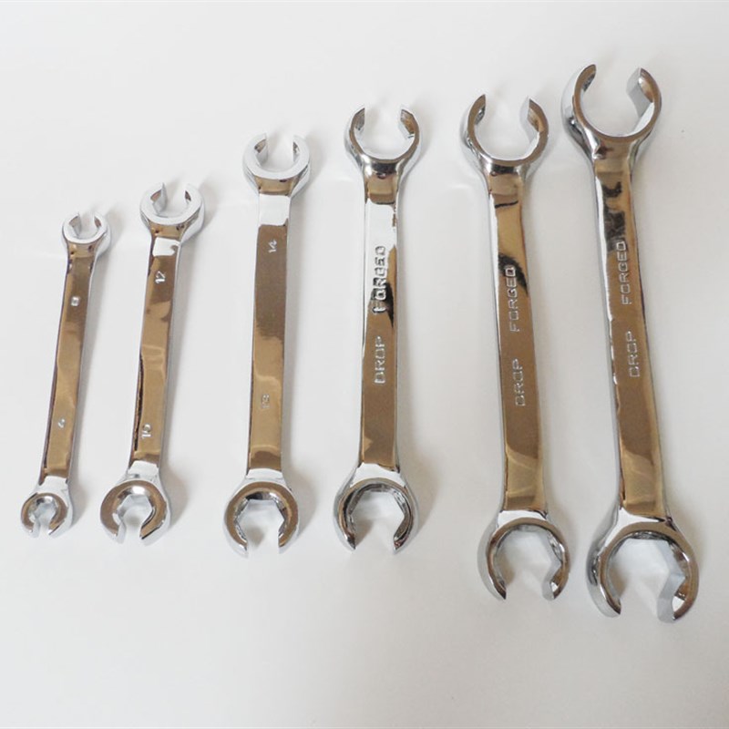 6件油管扳手络钒钢油管6件工具汽车维修专用工具六角呆头开口扳手