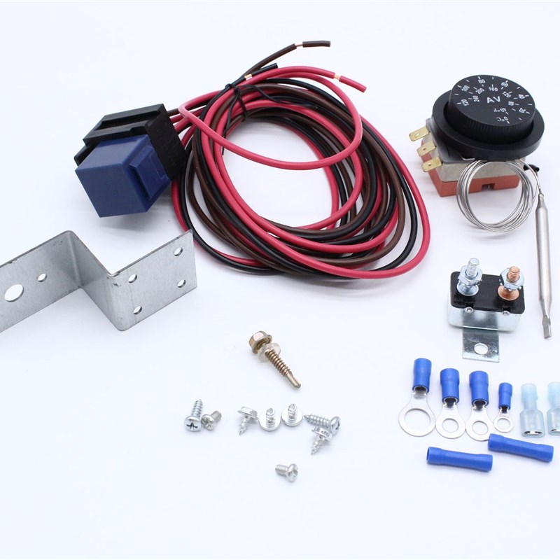 汽车卡车可调电动 12V 散热器风扇恒温器控制继电器线套件