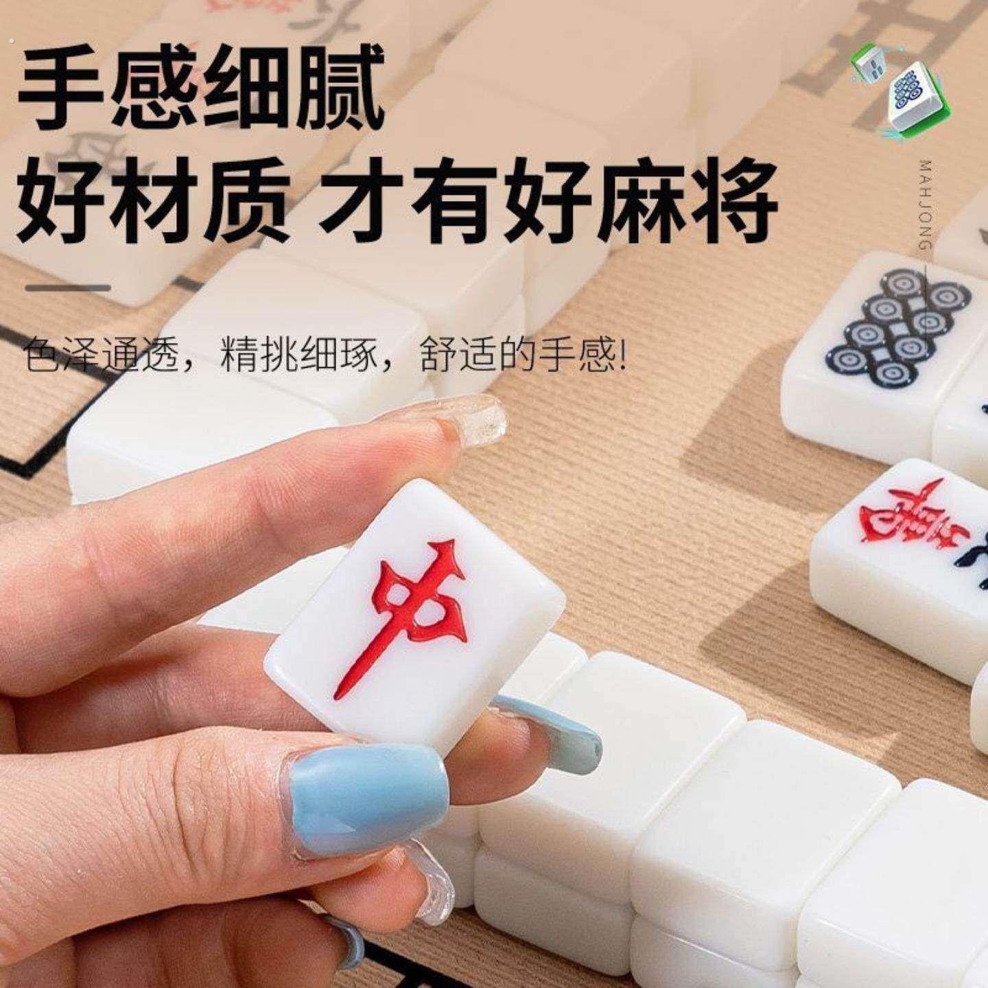 小麻将户外旅行中号家用手搓牌16张凑十小型麻将