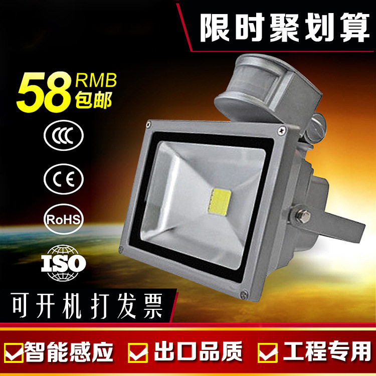 LED红外人感户外防水投光灯