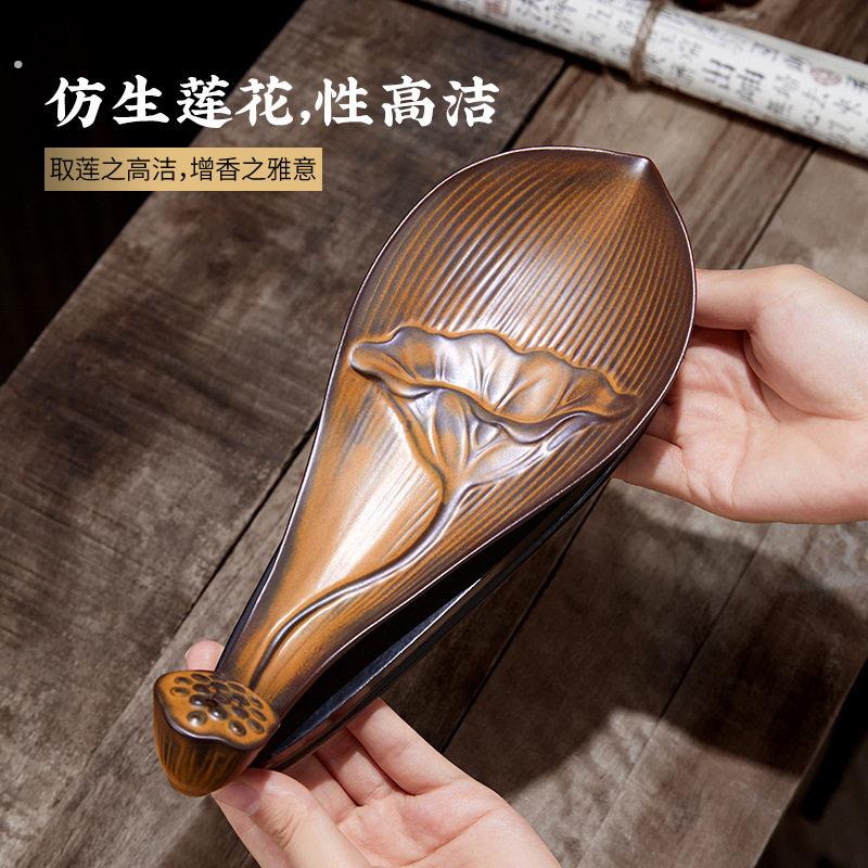 宋式美学香炉莲舟香插宋氏中式禅意陶瓷器具线香插香座摆件香薰焚图片