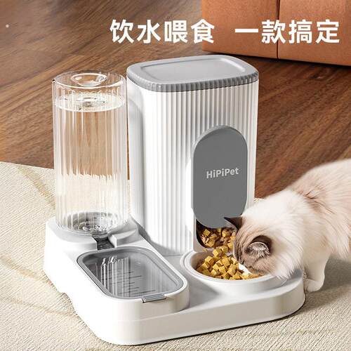新款宠物自动喂食器猫咪饮水机猫碗水粮一体狗狗碗宠物碗食具直销