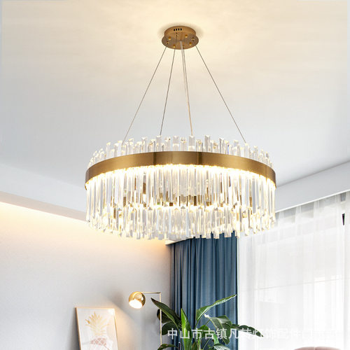 轻奢水晶吊灯客厅现代简约大气调光灯具餐厅2019年新款网红灯饰