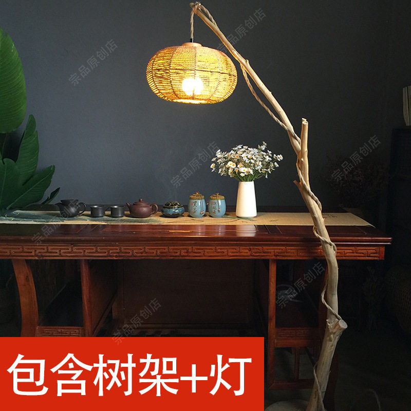 干树枝落地灯新中式茶室禅意灯笼氛围灯餐厅酒店民宿服装店装饰灯
