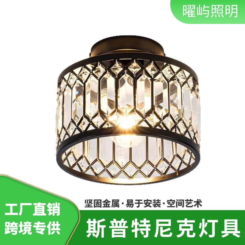 跨境水晶吸顶灯玄关阳台走廊过道灯具亚马逊餐厅灯中山灯具