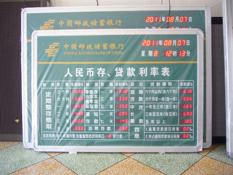 银行电子汇率利率显示屏