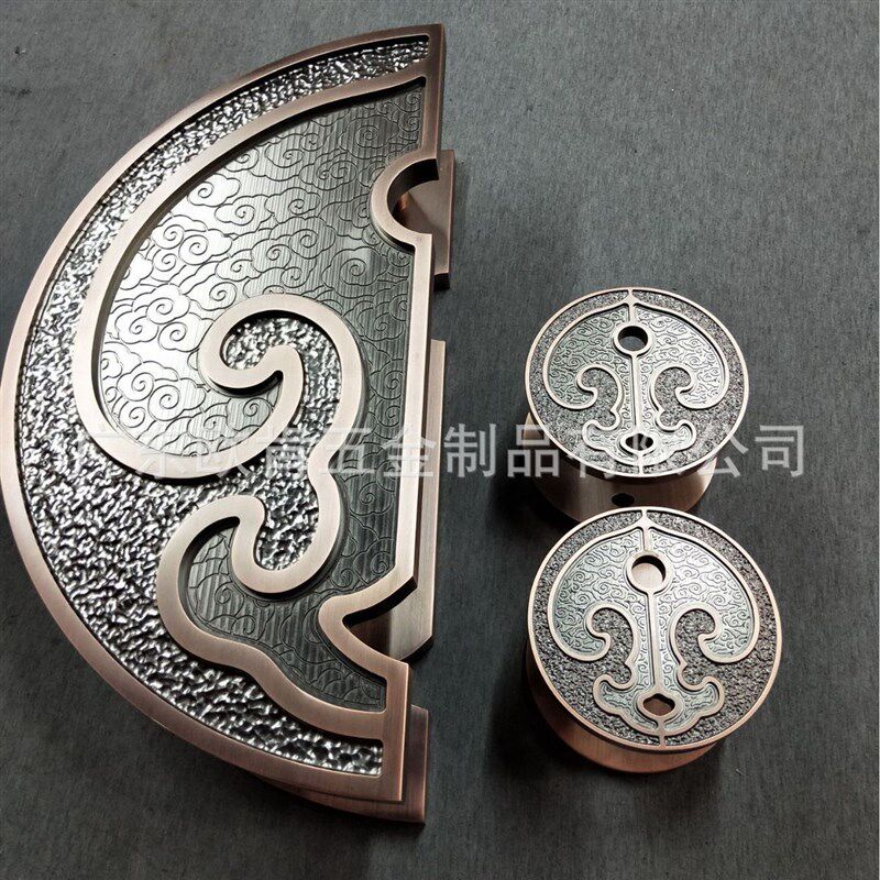 五金厂家豪华铝合金大门拉手新中式古典纹云豪华别墅大门把手
