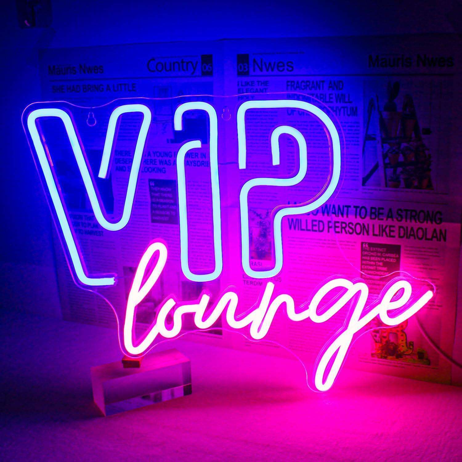 跨境亚马逊led霓虹灯VIP Lounge 霓虹灯VIP休息室招牌墙壁装饰
