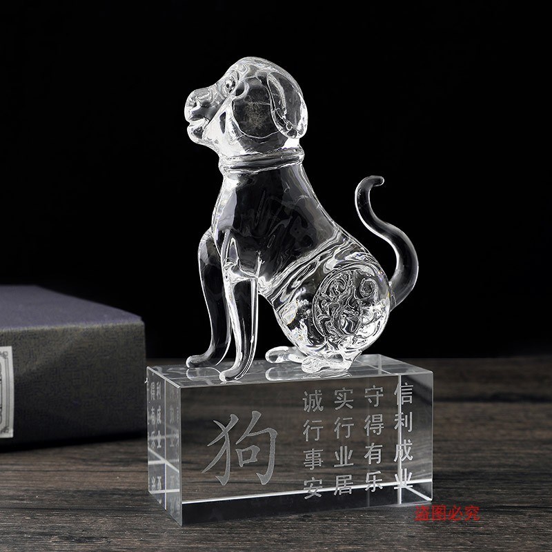 水晶12十二生肖动物鼠牛虎兔龙蛇马羊猴鸡狗猪客厅工艺品风水摆件