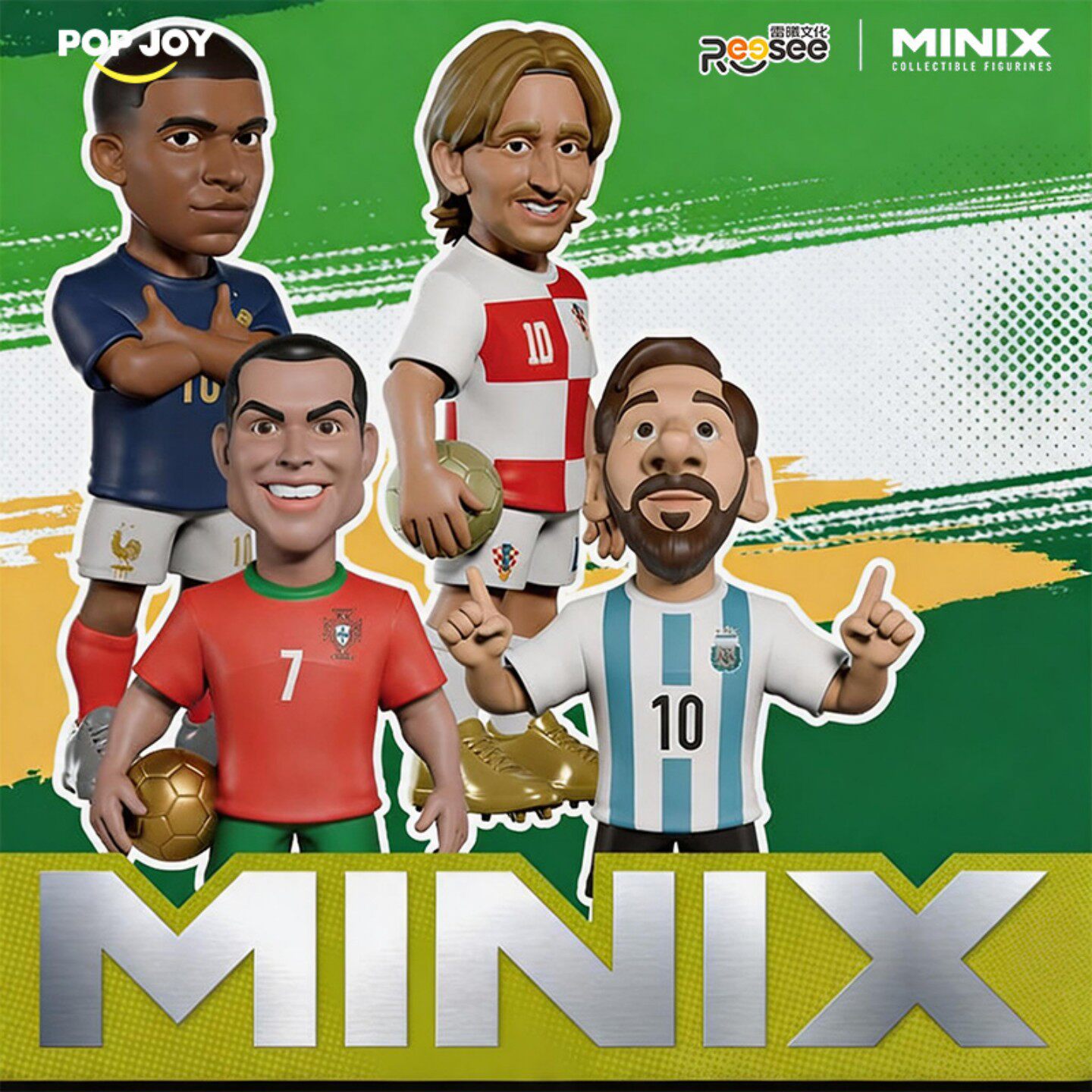 MINIX 正版12cm球星公仔摆件2026美加墨世界杯梅西姆巴佩C罗周边