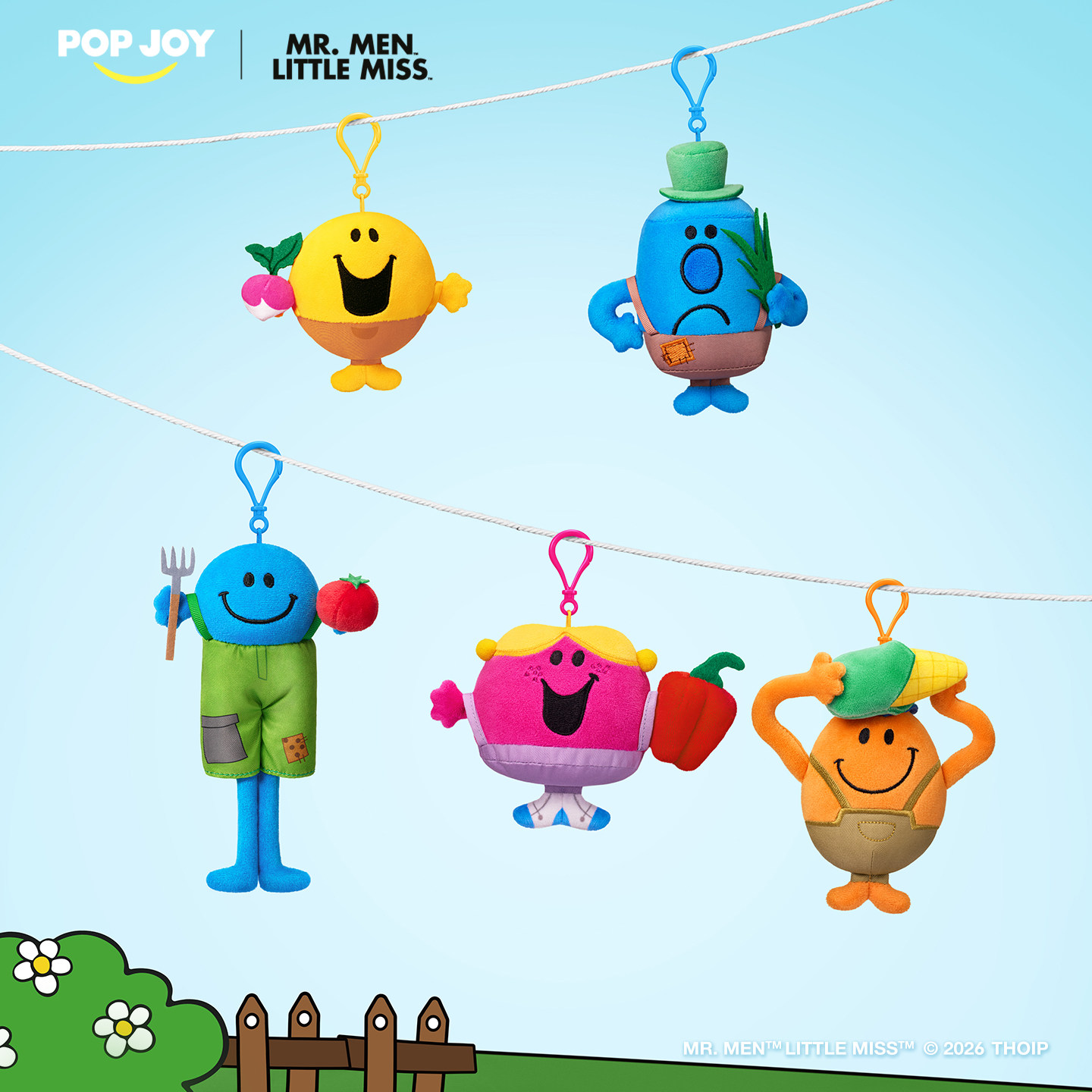 POP JOY 奇先生与妙小姐五彩农场背带裤系列毛绒挂饰可爱趣味潮玩