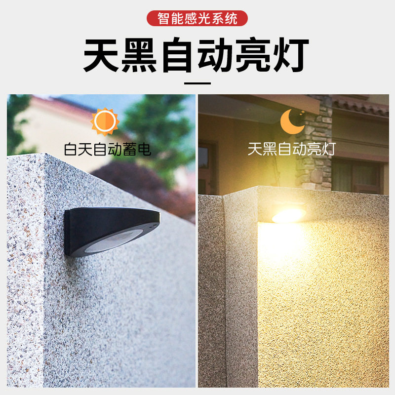太阳能户外灯花园装饰庭院灯露天阳台布置壁灯防水人体感应小夜灯