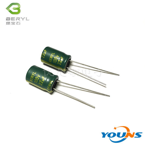 BERYL/绿宝石 铝电解电容 22UF 100V 8X12 高频低阻 RC系列 3000H