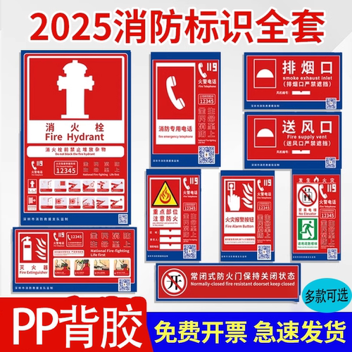 新版消防安全标志标识图