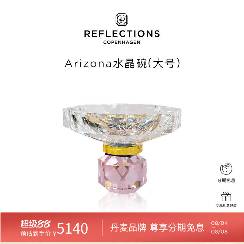 Reflections Copenhagen反射哥本哈根糖果盒粉色水晶碗果盘果篓碗