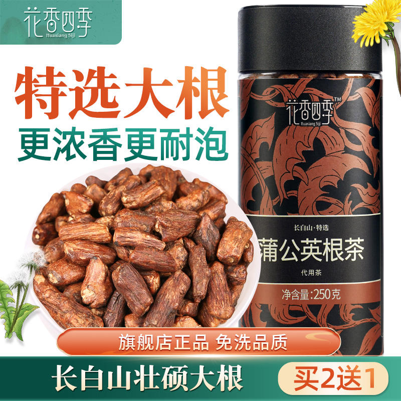 长白山特选大根蒲公英根茶250g 根段炒熟的根婆婆丁根茶