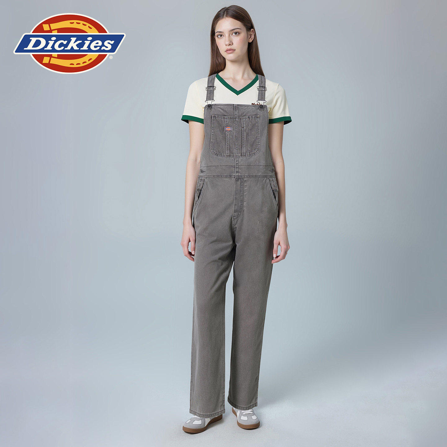 Dickies帝酷适25秋冬新色女式经典休闲宽松牛仔背带裤多口袋设计