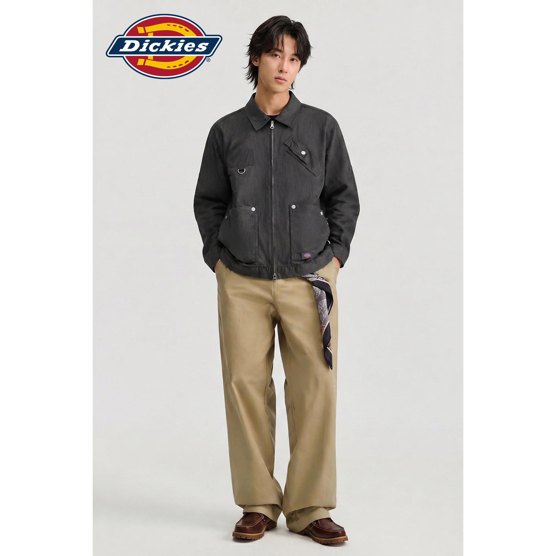 Dickies帝酷适美式多口袋工装夹克 黑色灰宽松休闲男女情侣同款J