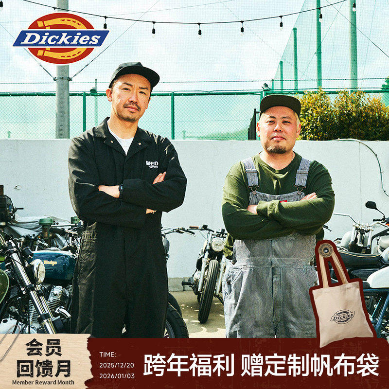 Dickies帝酷适秋冬经典条纹背带裤多口袋设计连体工装裤男女情侣