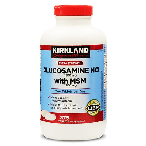 保税现货Kirkland柯克兰HCL盐酸氨基葡萄糖维骨力375粒含MSM