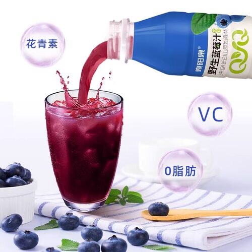 泉阳泉天然野生蓝莓汁420ml*12瓶
