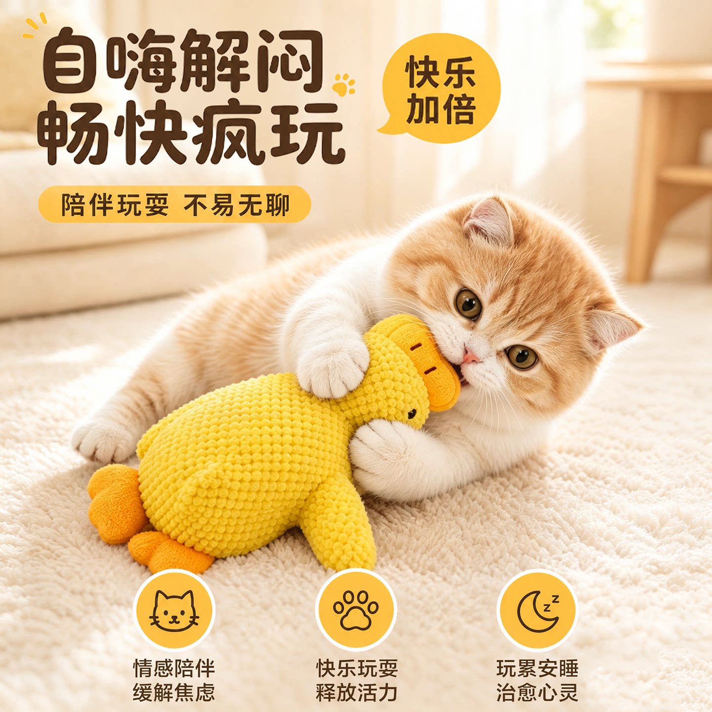 小黄鸭猫薄荷响纸磨牙逗猫玩具图片