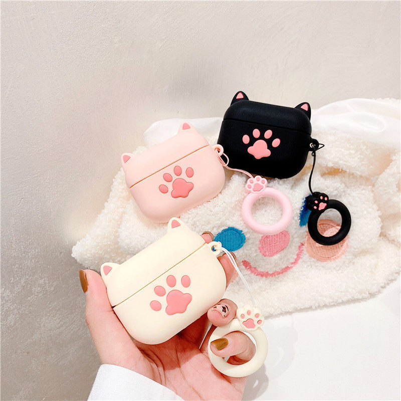 ins可爱猫爪适用airpods3耳机壳4代保护套二代3代pro2苹果蓝牙耳机软壳女