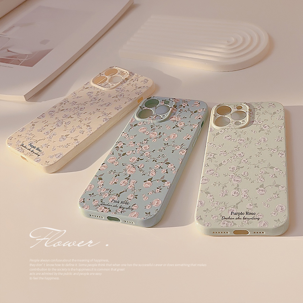 韩系复古碎花iphone15苹果手机壳13原创11硅胶12软14promax适用16系列手机壳