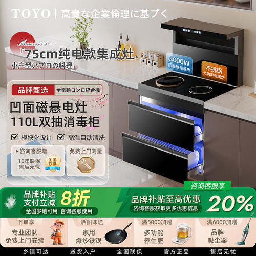 東洋集成灶小尺寸大吸力蒸烤消毒