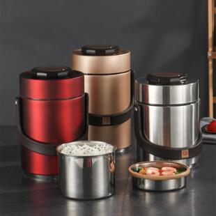 不锈钢真空提锅多层保温饭盒成人大容量密封三层保温桶
