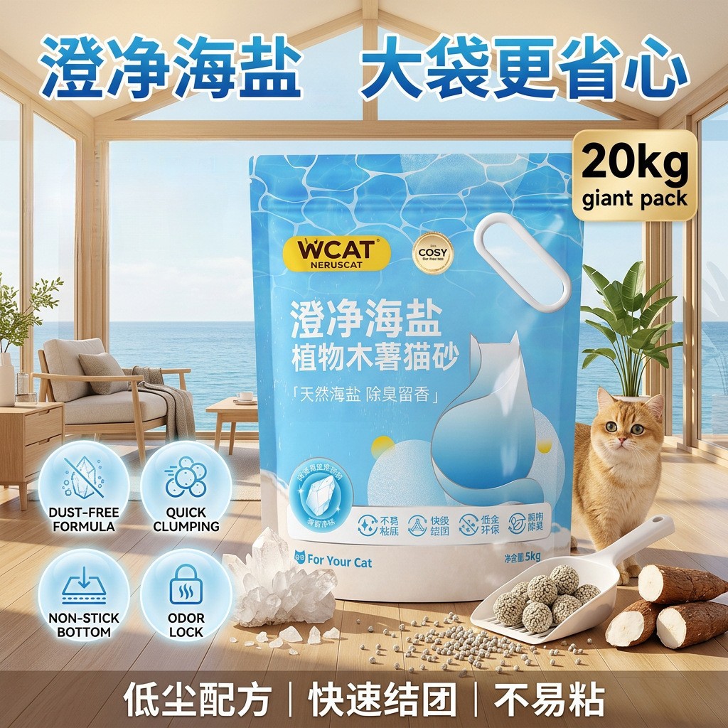 神经猫植物砂木薯猫砂40斤猫砂