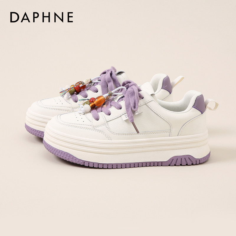 达芙妮厚底增高小白鞋小个子2026春季新款女鞋板鞋休闲鞋轻便鞋子