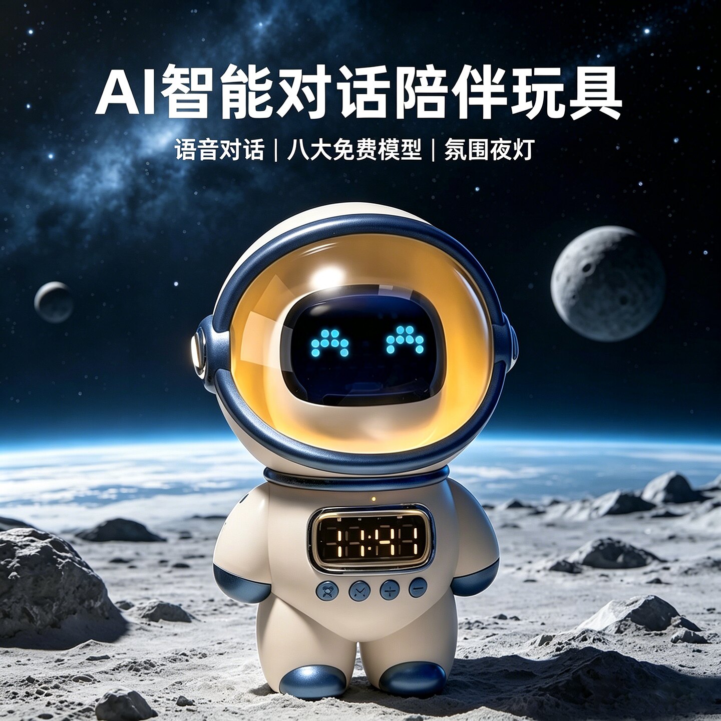 益智Ai智能对话豆包聊天玩具米白