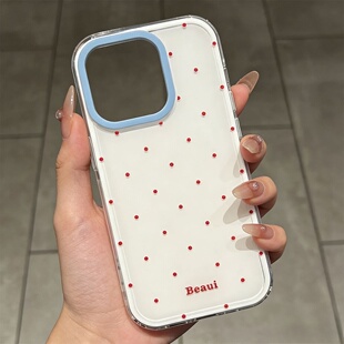 imd双层韩系波点适用1716promax手机壳iphone15全包防摔14简约