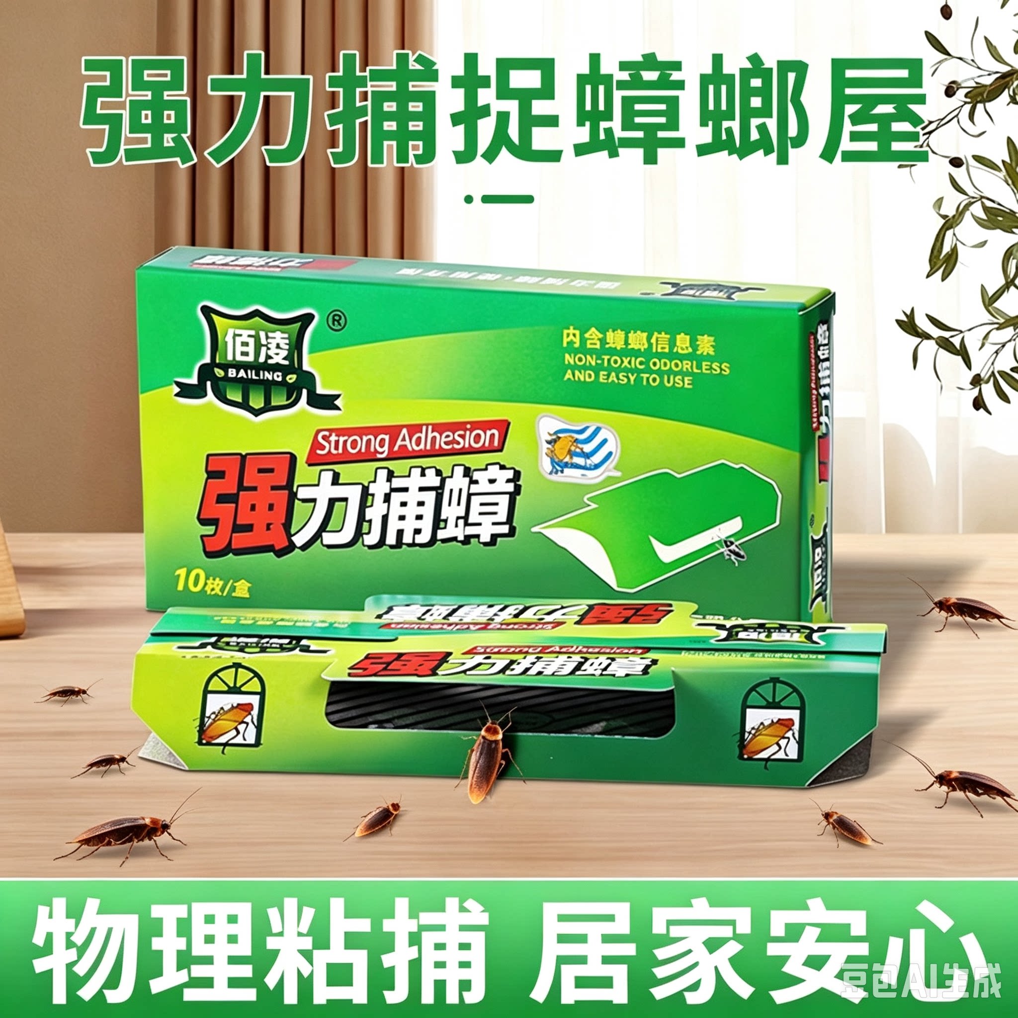 【全新升级款】蟑螂捕捉屋家用灭除蟑螂屋强力粘贴捕捉灭蟑神器JH