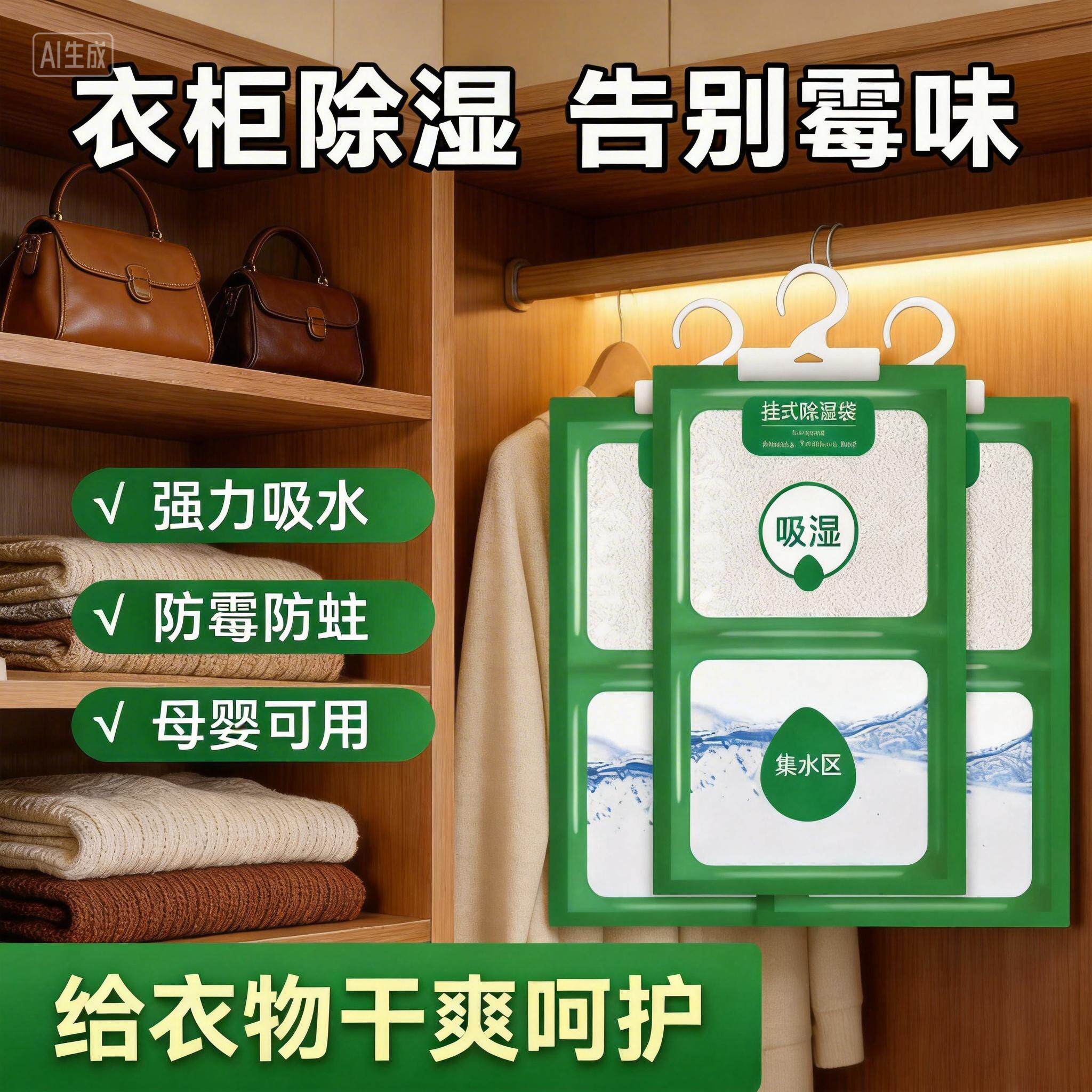 【下单立减50】吸湿袋除湿袋卧室衣柜防潮袋吸水防潮干燥剂竹炭CZ