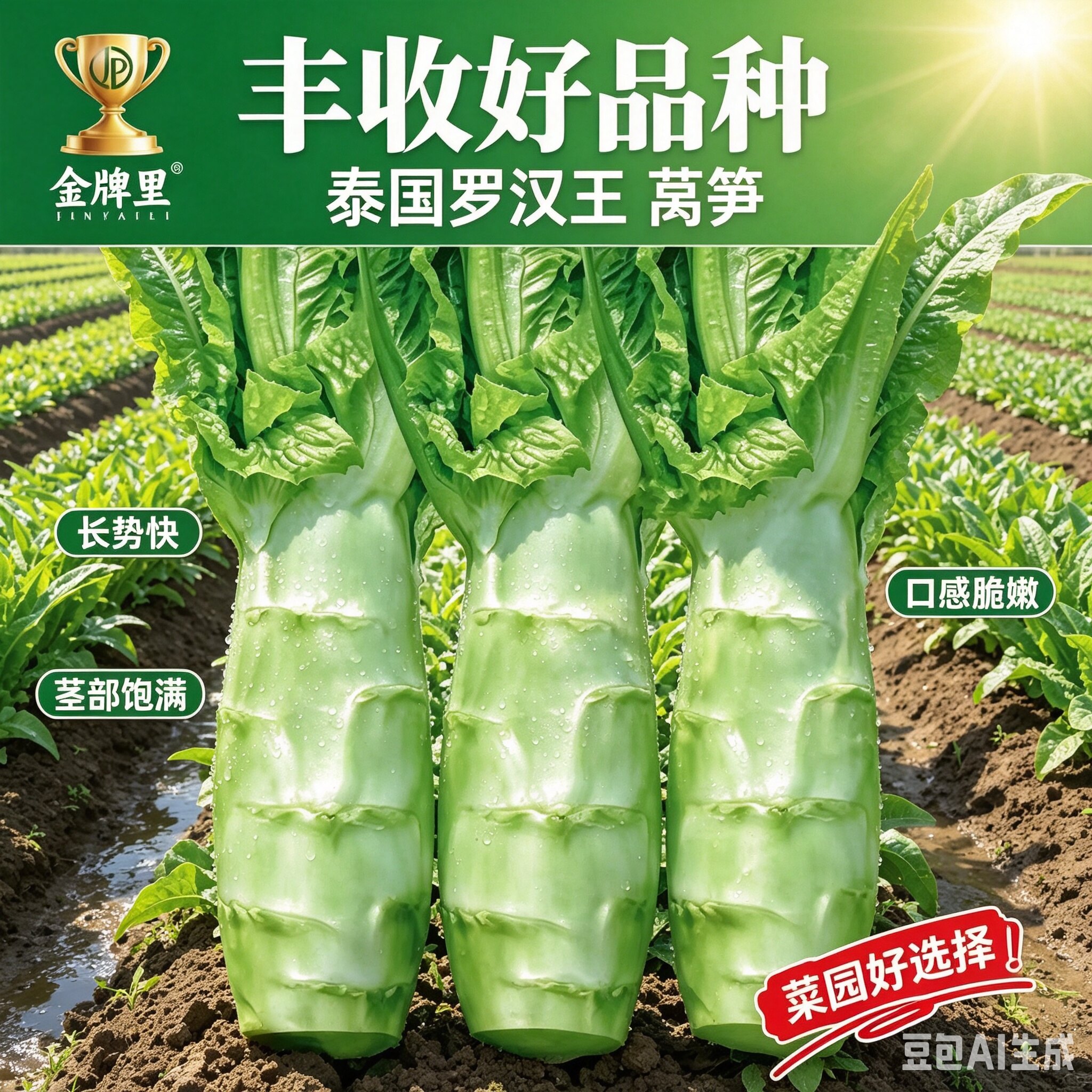四川罗汉莴笋种籽圆叶粗壮莴苣鸡腿莴笋四季播耐热南方蔬菜种子JM