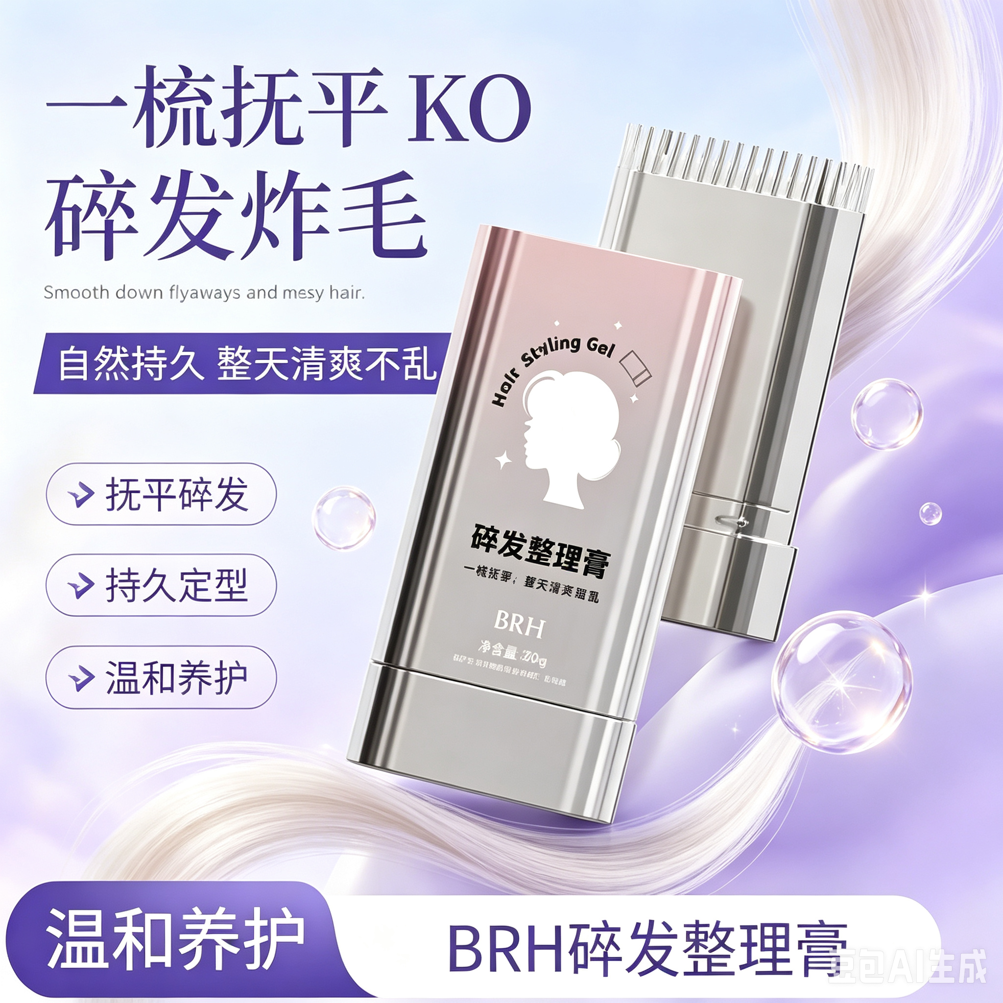 【不发硬、不起屑】新升级高颜值碎发整理神器免洗碎发整理膏JM