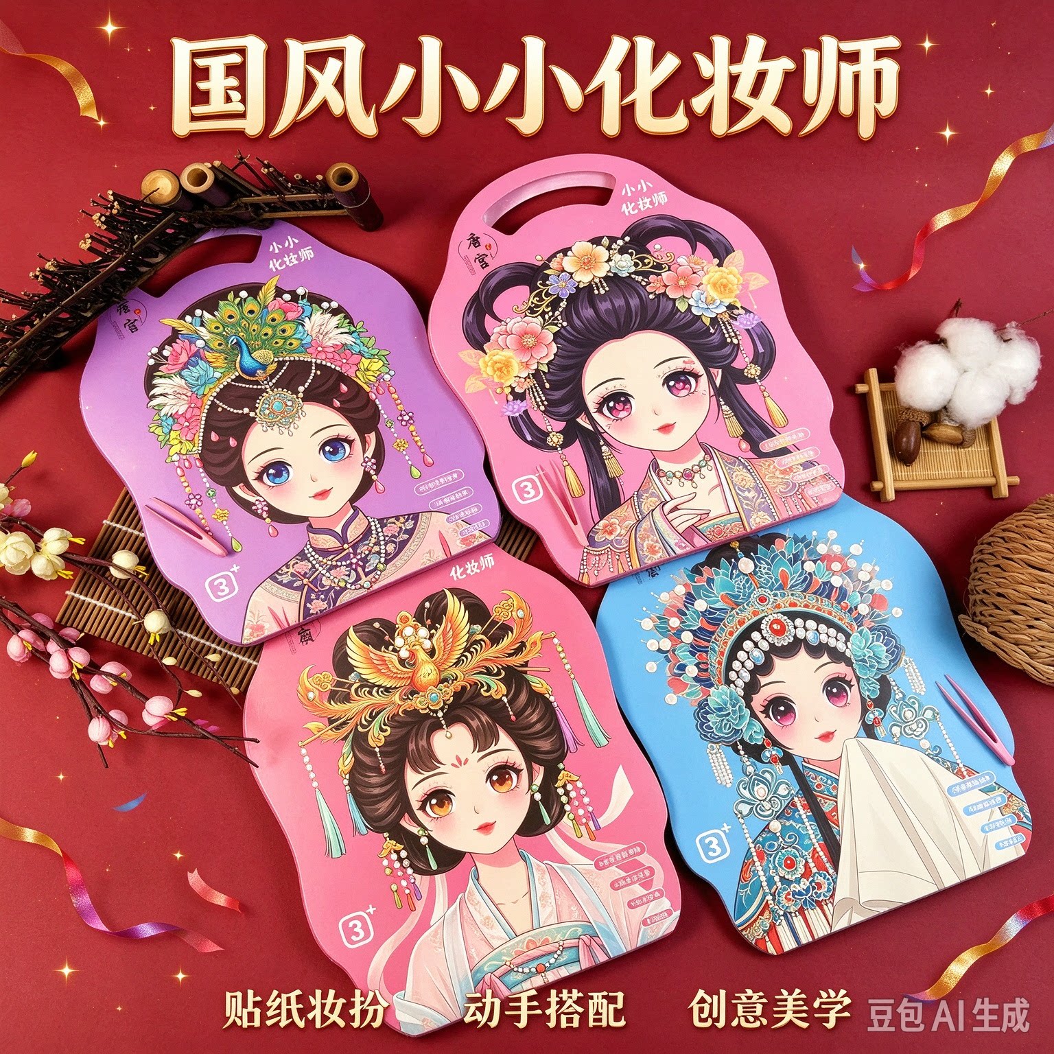 【魔法公主化妆包】公主化妆包点钻贴画换装儿童生日礼物画画本lj